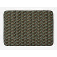 thumbnail image 1 of Autumn Bath Mat, Vibrant Tones Scandinavian Pattern Leaves Art Print Illustration, Plush Bathroom Decor Mat with Non Slip Backing, 29.5" X 17.5", Burnt Sienna and Teal, by Ambesonne, 1 of 2
