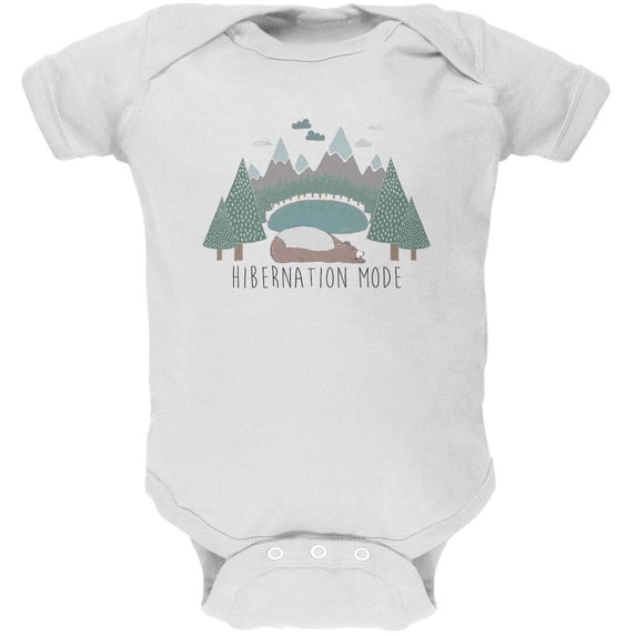 Autumn Bear Hibernation Mode Soft Baby One Piece White 12 Month