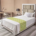 thumbnail image 1 of Autumn Bed Runner, Fall Leaves Seasonal Veggies Dotted Mushroom Repeating Pattern Print, Decorative Accent Bedding Scarf for Hotels Homes and Guestrooms, Twin, Pale Green and Orange, by Ambesonne, 1 of 2