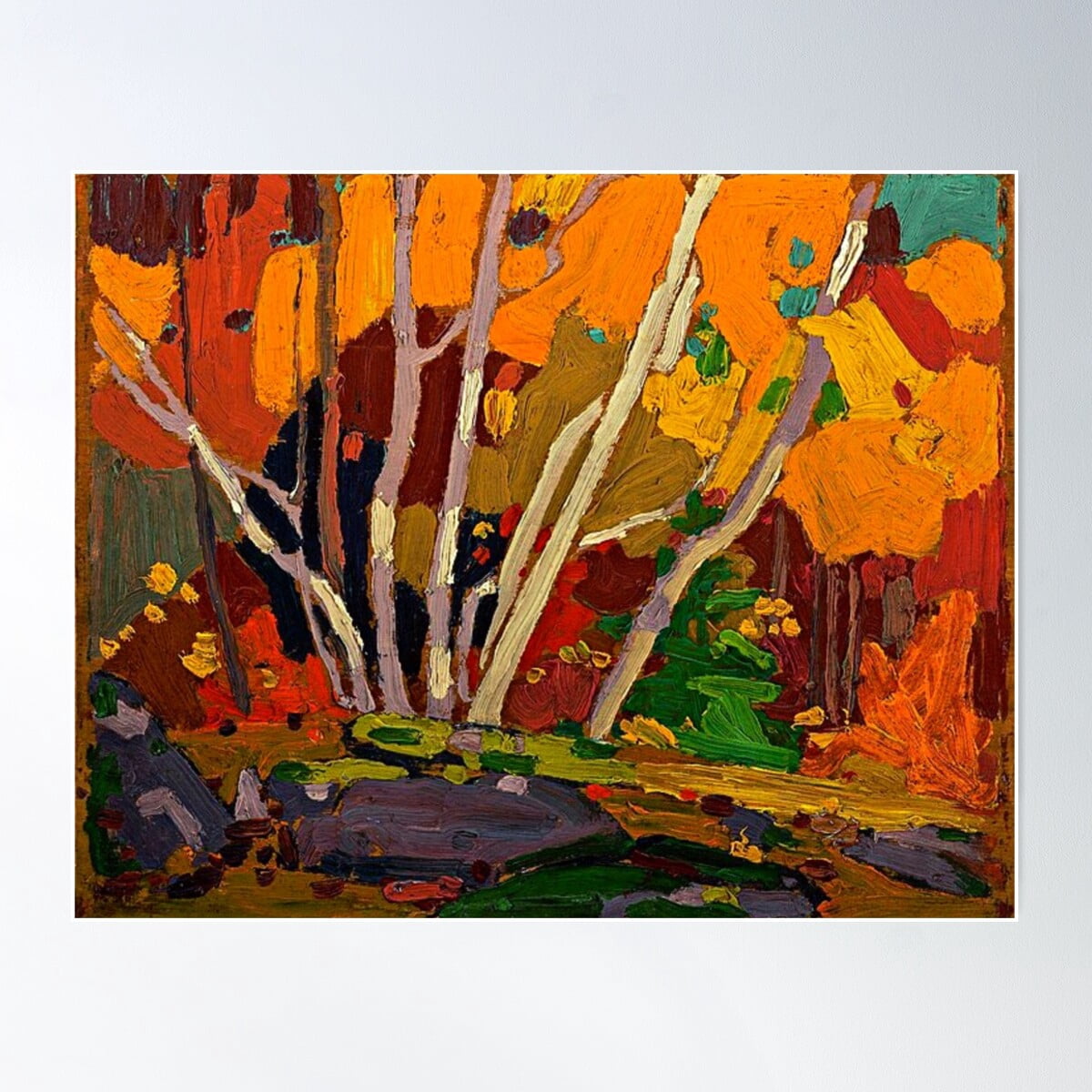 A R. Thomson Poster Autumn Birches (1916) by Tom Thomson. Poster, 16x24 UNFRAMED - Walmart.com