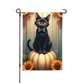 thumbnail image 1 of Autumn Black Cat On Pumpkin Garden Flag 12x18 Inch Double Sided Fall Halloween Yard Decor Outdoor House Flag Sunflower, 1 of 8
