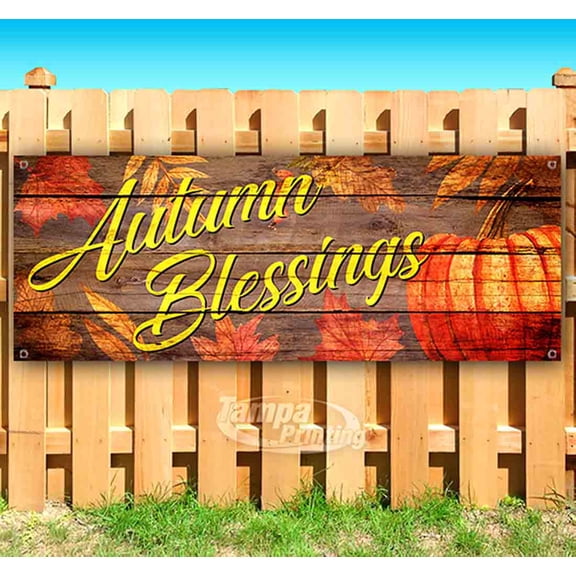 Autumn Blessings 13 oz Vinyl Banner With Metal Grommets