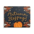 thumbnail image 1 of Autumn Blessings Fall Leaves Pumpkin Holiday Graphic Art Gallery Wrapped Canvas Print Wall Art, 1 of 7