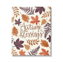 Autumn Blessings Fern Leaves Nature Holiday Graphic Art Gallery Wrapped Canvas Print Wall Art