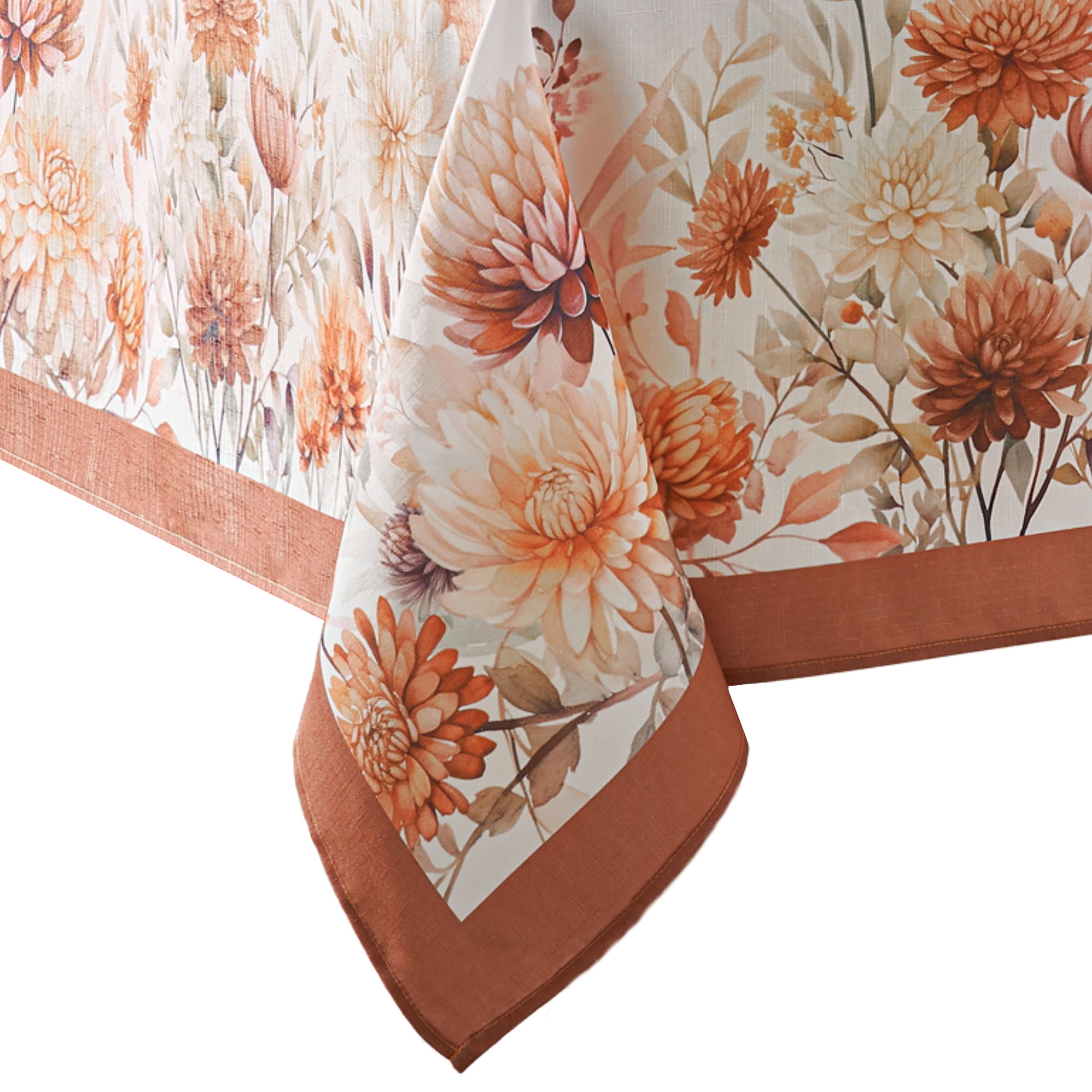Autumn Blooms Multicolor Polyester Rectangle Tablecloth 60x120