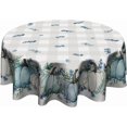 thumbnail image 1 of Autumn Blue Pumpkin Round Tablecloth Fall Leaves Blue Plaid Harvest Table Cloth 60 Inch Gray Pumpkin Thanksgiving Table Cover Reusable Polyester for Kitchen Dining Home Outdoor Decoration, 1 of 7
