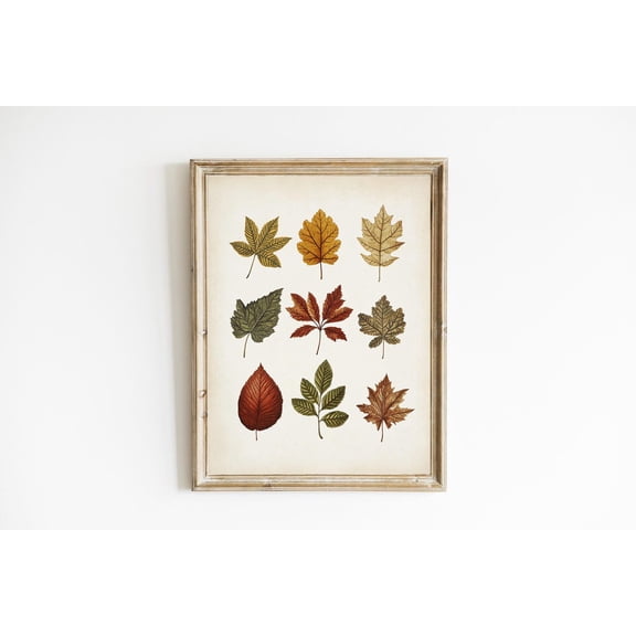 Autumn Botanical Fall Nature Leaves Print Poster Leaf Botanical Wall Decor Poster Dining Room Wall Art Poster E970, Unframed Poster Size 8x12 F03.1.18l974