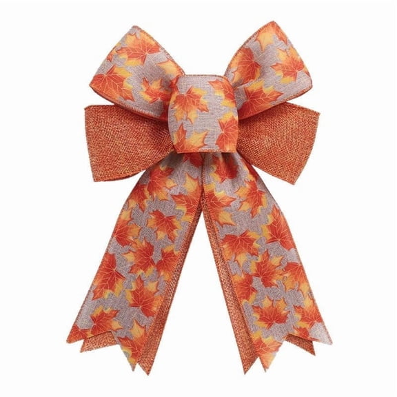 Autumn Bow Pumpkin Maple Leaf Woven Ribbon Gift Wrapping Satin Trim Craft Decorative Webbing for Fall Projects