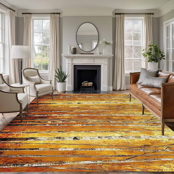 Autumn Branch Tree 6'x9' Area Rug for Living Room, Fall Yellow Forest ...