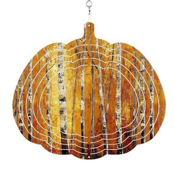 Autumn Branch Tree Wind Spinner for Yard Garden,Fall Yellow Forest Vintage Oil Painting Hanging Wind Spinner Outdoor 3D Kinetic Wind Sculpture Spinners Indoor Outdoor Patio Décor Ornaments 8 Inch