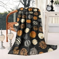 Autumn Breeze Halloween Throw Blanket - Pumpkin Leaf Spooky Pattern 50x60 Cozy Plush Decor Blanket