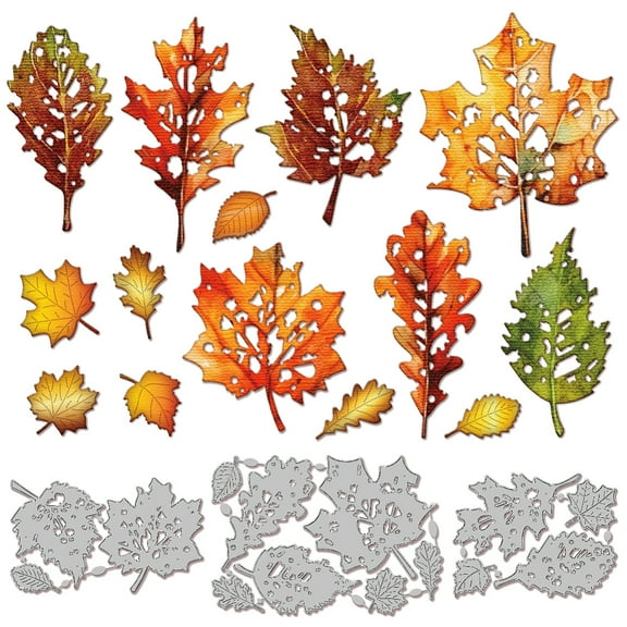 Autumn Broken Leaves Cutting Dies for Card Metal Fall Broken Maple Leaves Die Cuts Cutting Dies Templates for Scrapbooking Journal