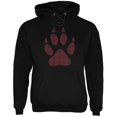 thumbnail image 1 of Autumn Buffalo Plaid Bear Claw Paw Mens Hoodie Black MD, 1 of 1