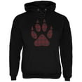 thumbnail image 1 of Autumn Buffalo Plaid Bear Claw Paw Mens Hoodie Black X-LG, 1 of 1