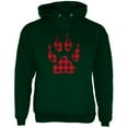 thumbnail image 1 of Autumn Buffalo Plaid Bear Claw Paw Mens Hoodie Forest Green LG, 1 of 1