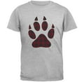 thumbnail image 1 of Autumn Buffalo Plaid Bear Claw Paw Mens T Shirt Heather SM, 1 of 1