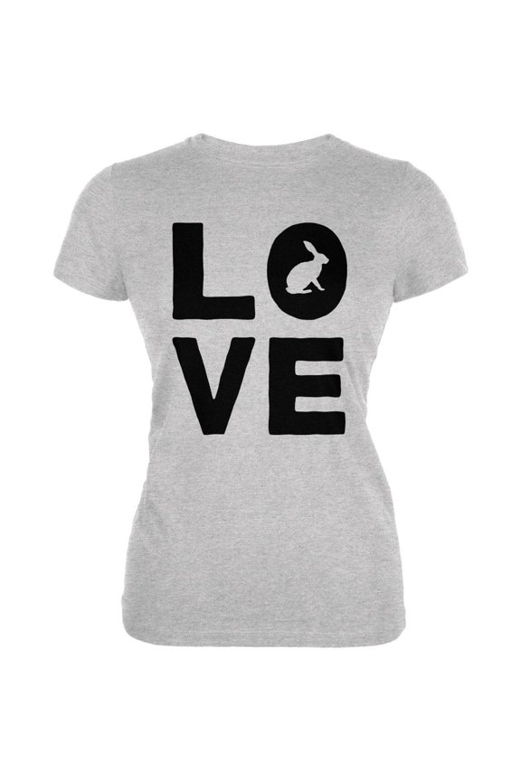 Autumn Bunny Rabbit Love Juniors Soft T Shirt Heather SM