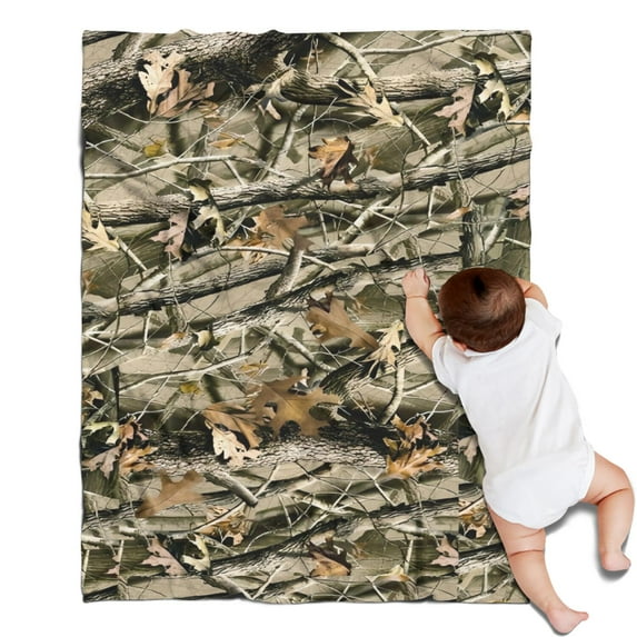 Autumn Camo Tree Branches Pattern Blanket,Comfortable Soft Lamb Wool Throw Blanket,All Season,Warm Lightweight Blankets for Sofa Bed Couch Living Room Chair,30"x40"
