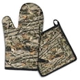 thumbnail image 1 of Autumn Camo Tree Branches Pattern Kitchen Oven Mitt and Pot Holder Sets 2 Pcs for Baking, Cooking and Grilling, Heat Resistant Up To 392 °F, 1 of 7