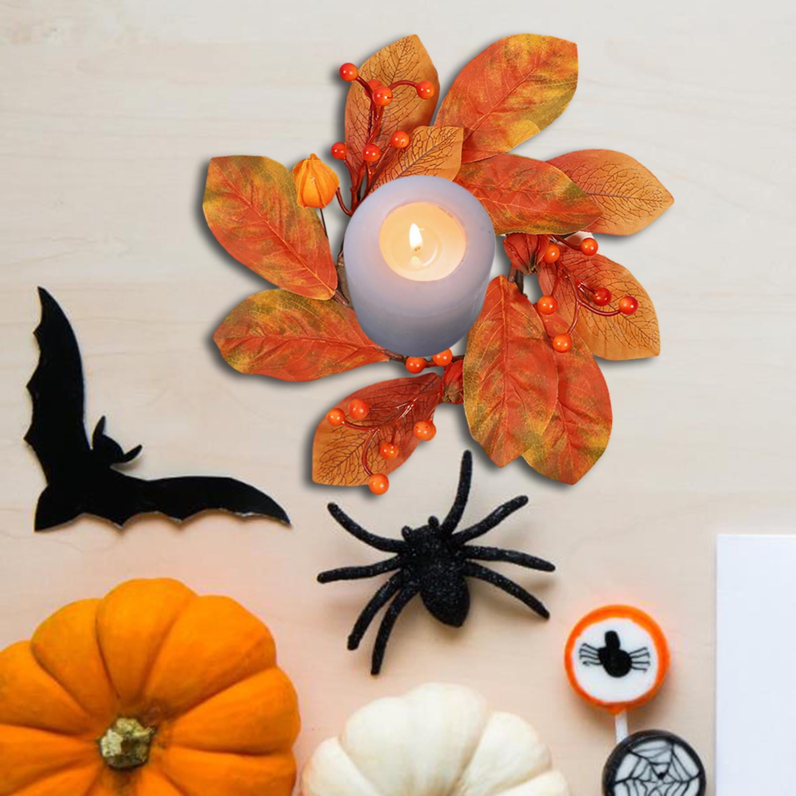 Autumn Candle Rings, Artificial Maple Leaf Candle Rings, Centerpieces
