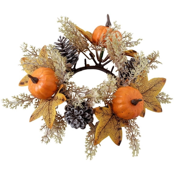 Autumn Candle Wreath Fall Candle Garland Ring Decor Rugged Construction Decorative Tool For Dinner Table Mantel Shelf Door
