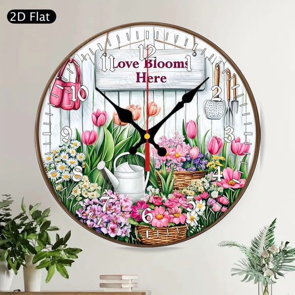 Autumn Cardinal Bird White Pumpkin Round Wall Clock Fall Thanksgiving Seasonal Decor