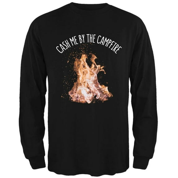 Autumn Cash Me by the Campfire Mens Long Sleeve T Shirt Black 2XL