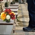 thumbnail image 1 of Autumn Cemetery Potted Flowers, Artificial Fall Arrangement For Memorials & Gravesite Decor, Fade-Resistant Outdoor Artificial Flowers For Headstones, 1 of 4