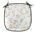 thumbnail image 1 of Autumn Chair Seating Cushion, Depiction of Floral Foliage Leaves on Plain Background Illustration, Soft Seat Pads for Office with Anti-slip Backing, 16"x16", Mint Green and Pastel Pink, by Ambesonne, 1 of 7