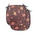 thumbnail image 1 of Autumn Chair Seating Cushion Set of 2, Funny Forest Animals Fall Buddies Bear Rabbit Hedgehog Woodland Friends, Seat Pads with Anti-slip Backing, 16"x16", Maroon and Multicolor, by Ambesonne, 1 of 7