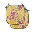 thumbnail image 1 of Autumn Chair Seating Cushion Set of 4, Seasonal Leaves and Trees Warm Fall Season Color Palette Composition, Seat Pads with Anti-slip Backing, 16"x16", Orange and Pastel Yellow, by Ambesonne, 1 of 7