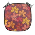 thumbnail image 1 of Autumn Chair Seating Cushion, Warm Tones Repeating Leaves Design Colorful Blooming Fall Flora, Soft Seat Pads for Office with Anti-slip Backing, 16"x16", Purple Dark Coral and Yellow, by Ambesonne, 1 of 4