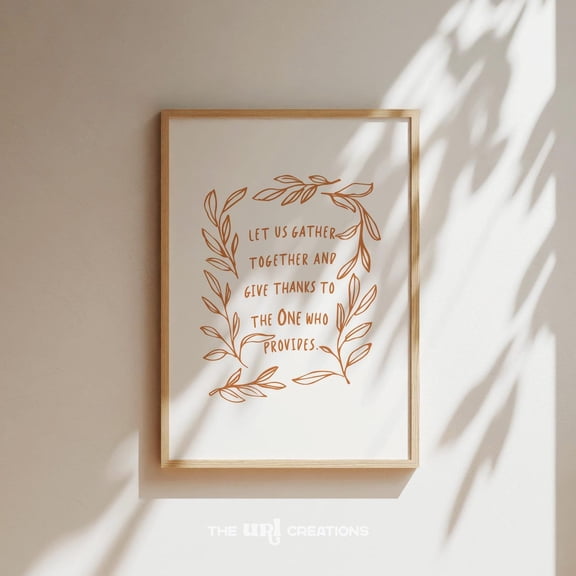 Autumn Christian Thanksgiving Quotes Minimalist Fall Decor, Unframed Paper Poster 8x10in