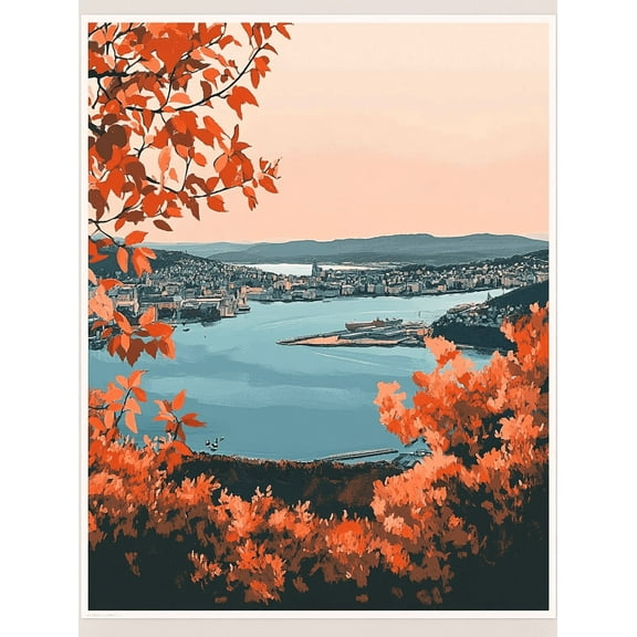 Autumn Cityscape Canvas Print/Wall Art Perfect for Living Room Bedroom Office Dining Room and Hallway Decoration.