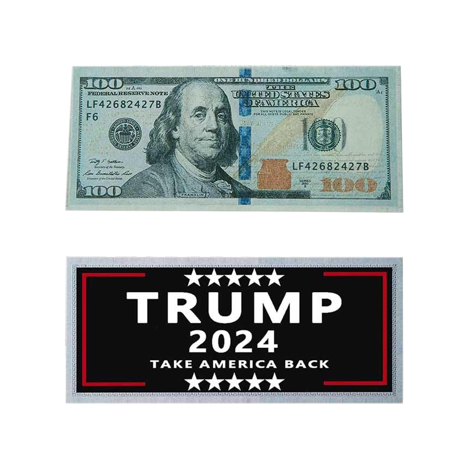 Autumn Clearance Trump 2024 Campaign Sticker with Realistic 100 Bill