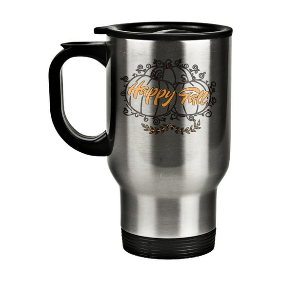 Autumn Coffee Cups - Happy Fall - Pumpkin Themed Gifts - 14 Oz Stainless Steel Travel Mug