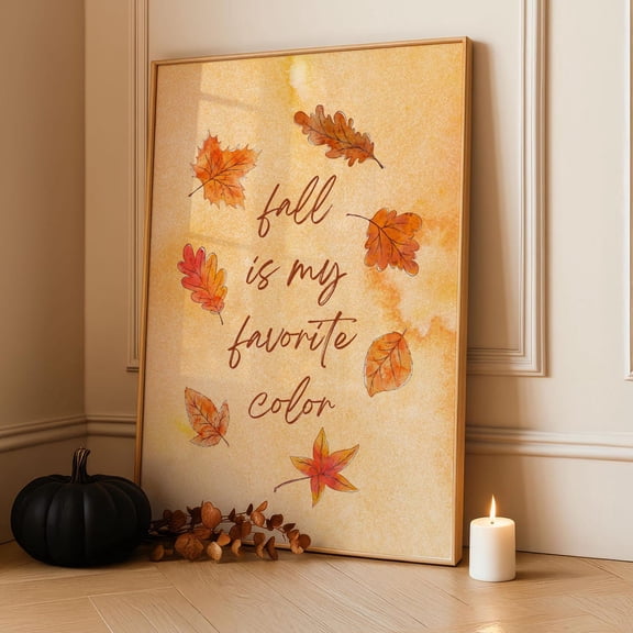 Autumn Color Illustration Mounted Eco Friendly Home Wall Art, Unframed Paper Print Size 8x12