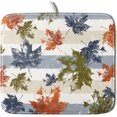 thumbnail image 1 of Autumn Colorful Maple Leaves Dish Drying Mat for Kitchen Counter,Blue and White Stripe Drying Mat 16 x 18 Inch with Absorbent Reversible Microfiber Dish Drying Pad Dish Rack Drainer Mat for Coffee Bar, 1 of 6