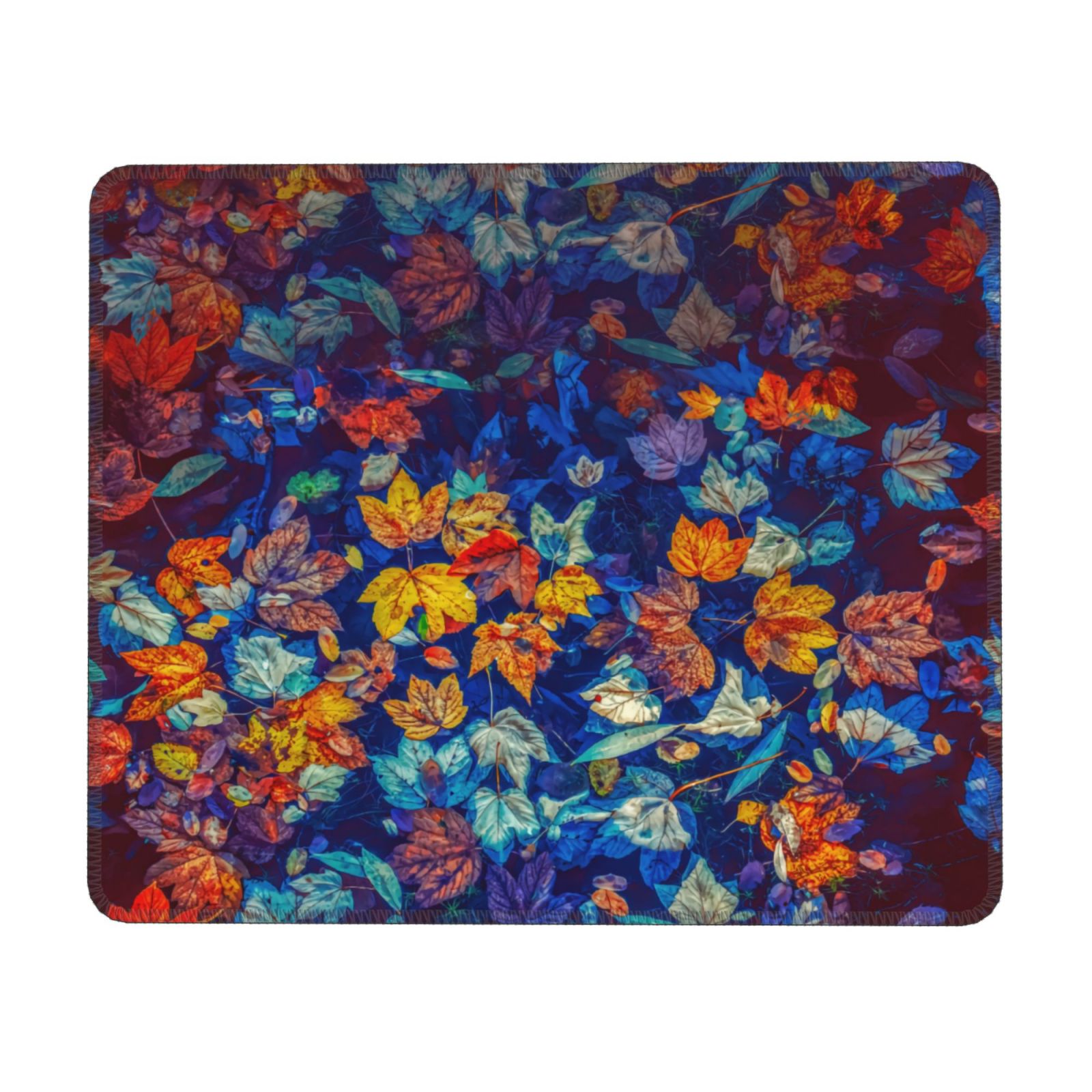 Autumn Colorful Maple Leaves Floating In The Water Mouse Pad Square