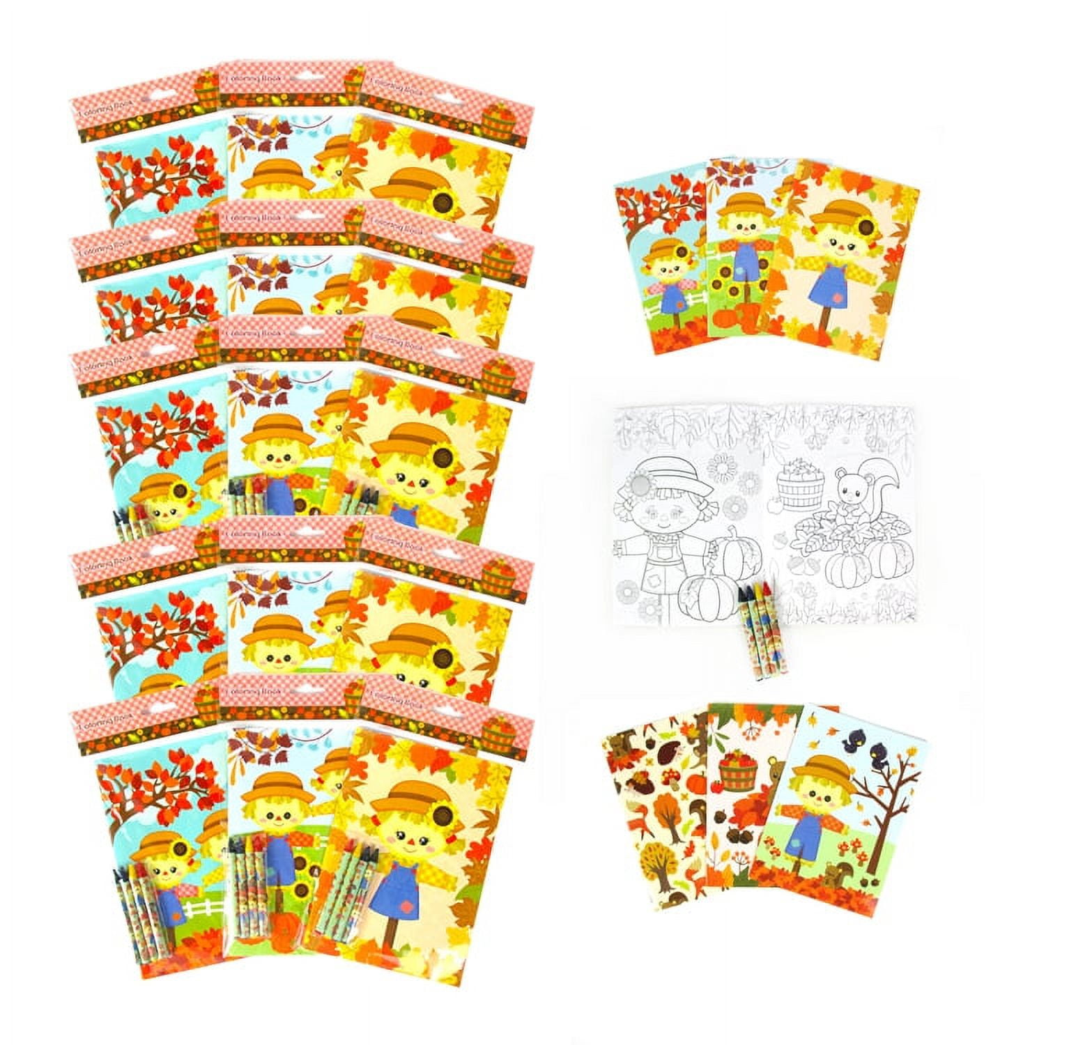 Autumn Coloring Books with Crayons Party Favors Set of 12 - Walmart.com