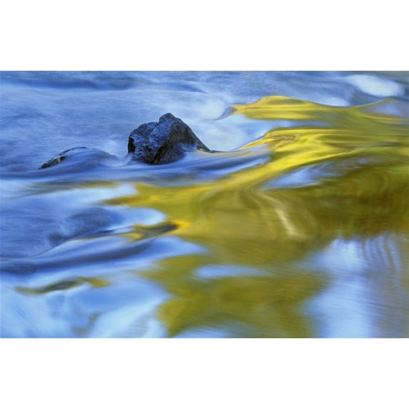 Autumn Colors Reflected In Rushing Water Rushing River Provincial Park Ontario Poster Print