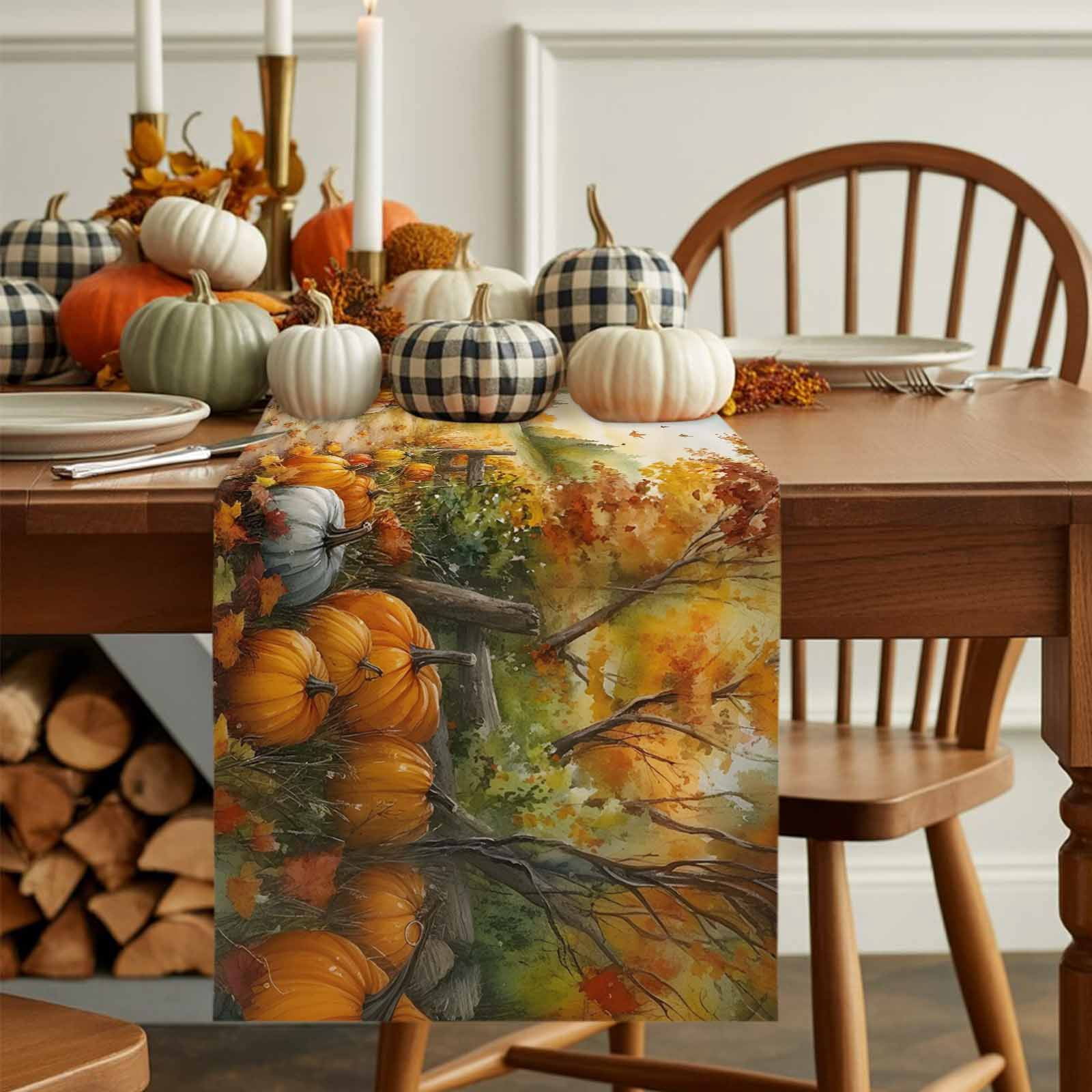 Autumn Country Nature Scenery Table Runner 1…