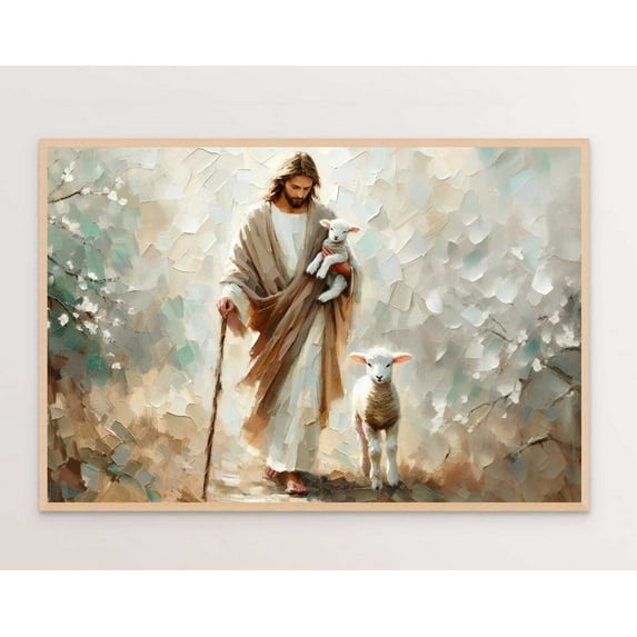 The Only Shepherd, Christ The Shepherd Art, Christ Art, Bible Verse Wall Art, Christian, Christ Prints Wall Art, Modern Wall Decor, 12x18 UNFRAMED