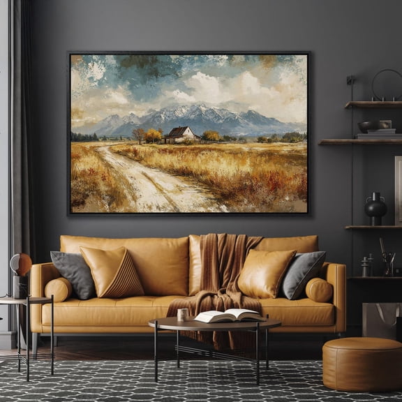 Autumn Countryside Poster, Rural Landscape Art, Mountain Scenery For Bedroom Decor, Wall Art Nature Lovers, Unframed Poster Size 16x24