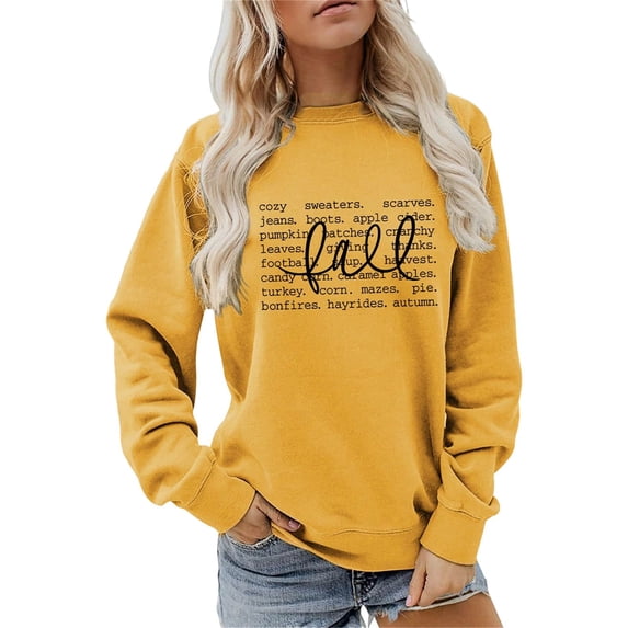 Autumn Cozy Hooded Sweatshirt for Everyday Casual Wear with Graphic Print Soft Top in Relaxed Fit Winter Ready Women's Pullover Yellow 3XL