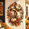 thumbnail image 1 of Autumn Cross Pumpkin Harvest Metal Wall Decor,Rustic Harvest Accent with Golden Wheat, Thanksgiving Farmhouse Home Display for Porch & Entryway,9.84"W x9.84"H(S(9.84"W x9.84"H)), 1 of 6