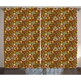 thumbnail image 1 of Ambesonne Autumn Curtains 2 Panel Set, Fall Season Colors Flowers, 108" x 108", Multicolor, 1 of 3