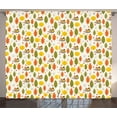 thumbnail image 1 of Ambesonne Autumn Curtains 2 Panel Set, Hedgehog Trees, 108" x 84", Multicolor, 1 of 3