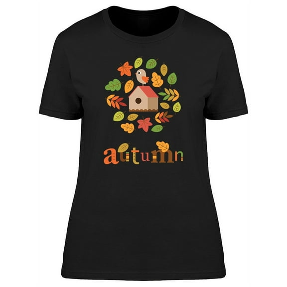 Autumn Cute Nature And Bird T-Shirt Women -Image by Shutterstock, Female Medium