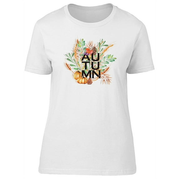 Autumn, Cute Watercolor Pumpkin T-Shirt Women -Image by Shutterstock, Female x-Large